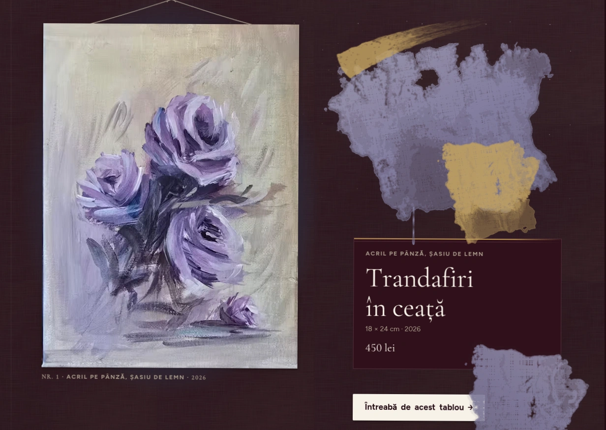 Pete reale de vopsea pe textura de pânză, pe prima pagină a site-ului