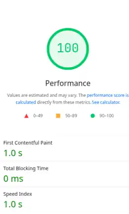 Raportul PageSpeed Insights al site-ului Aerom pe Astro — 100 la toate categoriile