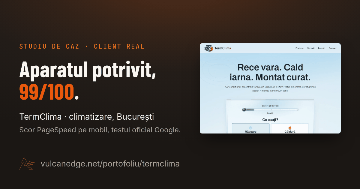 Site-ul de climatizare TermClima, construit în Astro